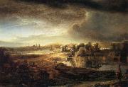 REMBRANDT Harmenszoon van Rijn Landscape with a Coach oil painting